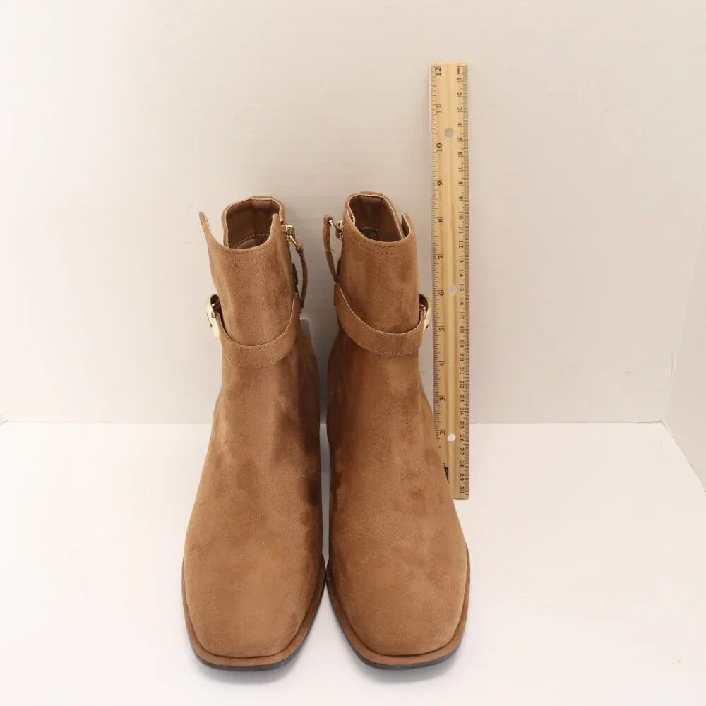 Liz Claiborne Women's Tan‎ Swede Boots New with Tags and Zippers on Sides